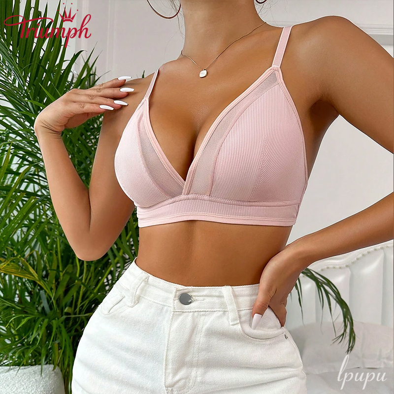 💖Triumph 3 db-Kontraszt hálós háromszög bralette fehérnemű