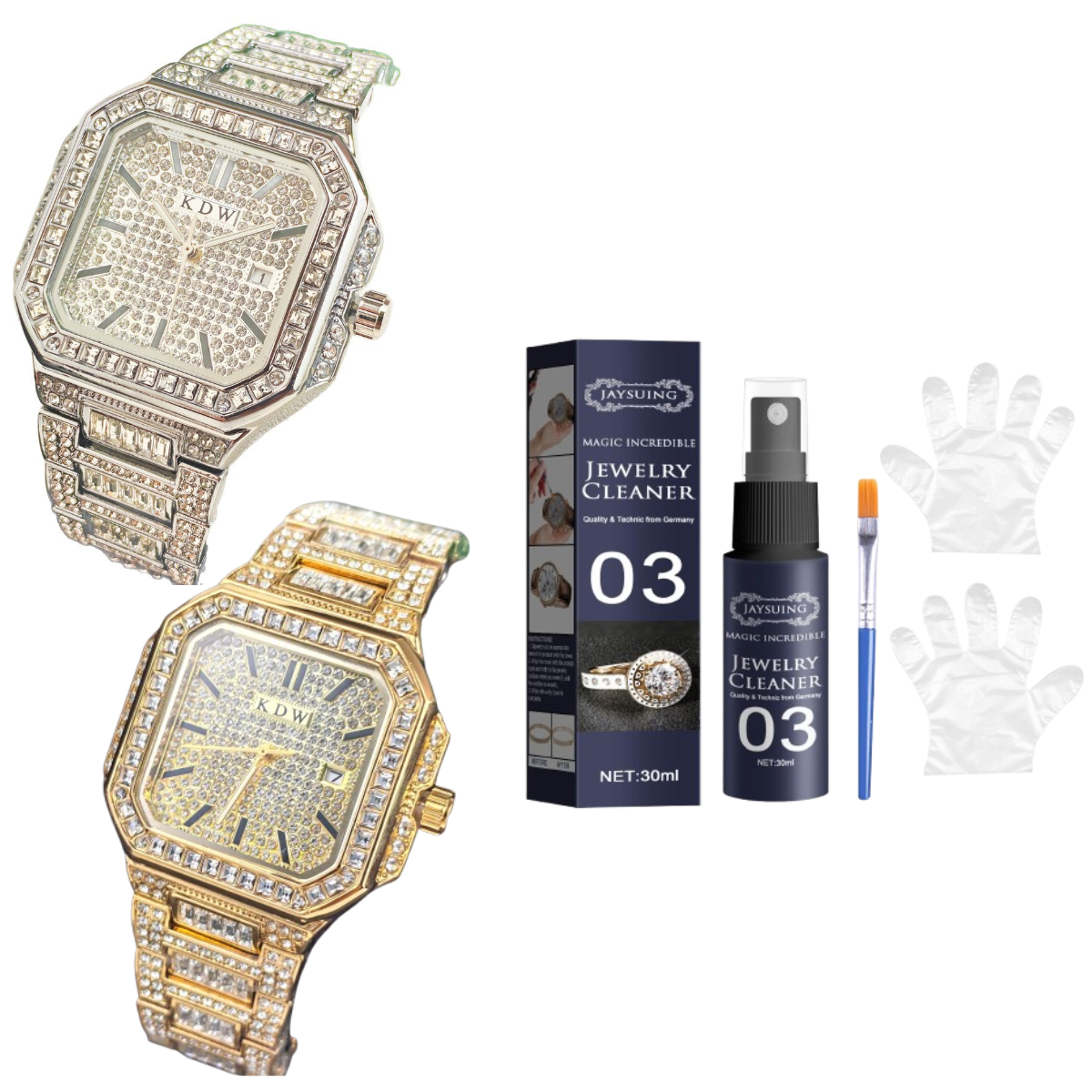 ✨Luxusné hodinky s hranatými kamienkami – elegantný trblietanie pre každú príležitosť✨