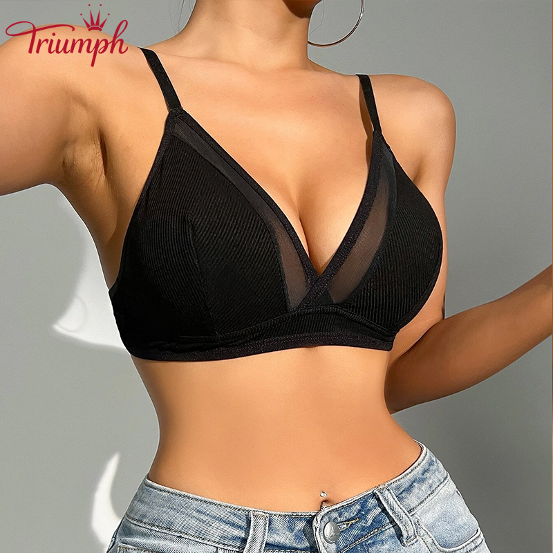 💖Triumph 3 db-Kontraszt hálós háromszög bralette fehérnemű
