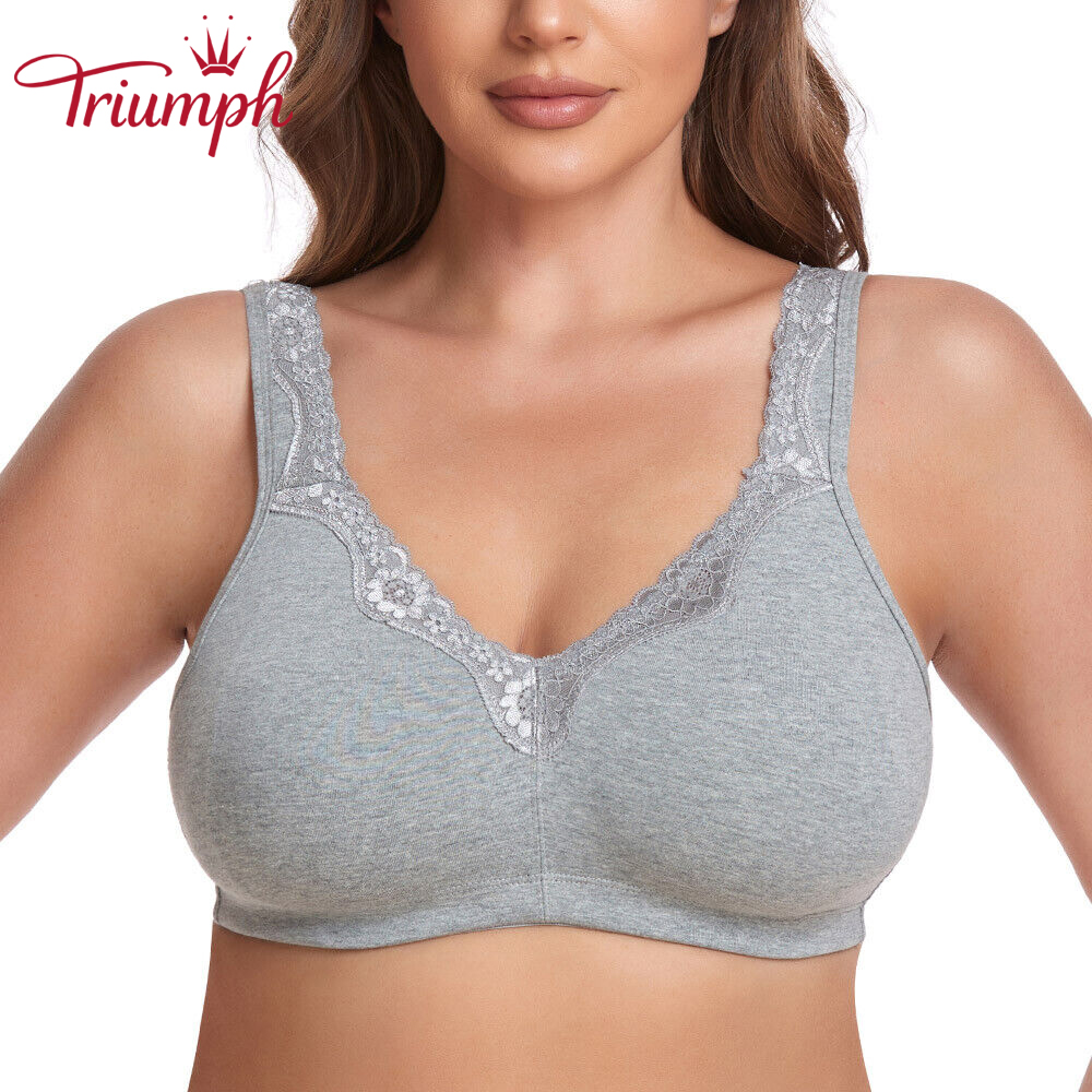 TRIUMPH - 3 DB. 💥Női pamut nagyméretű melltartó