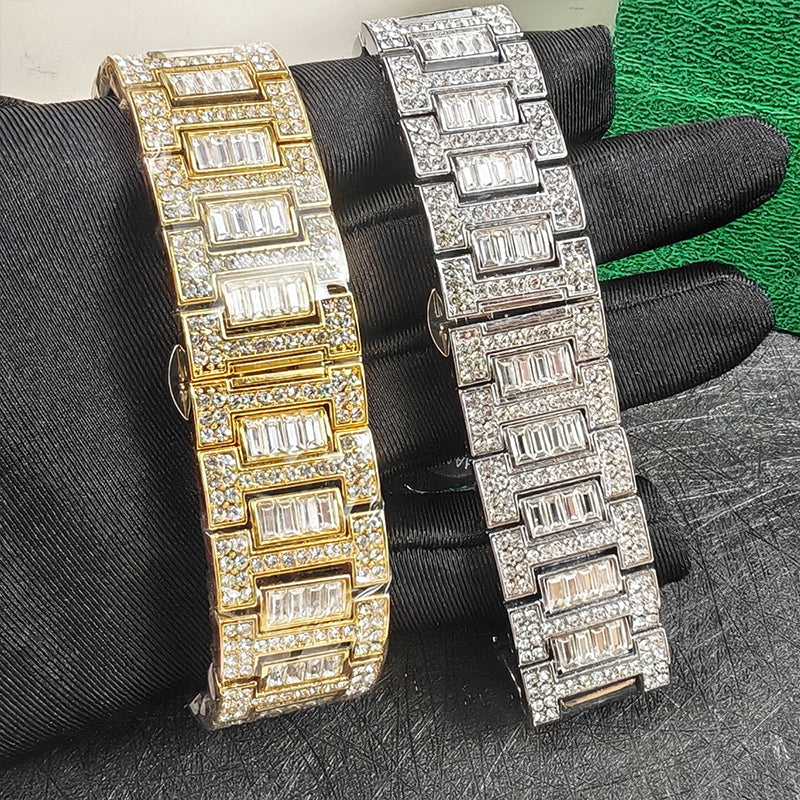 ✨Luxusné hodinky s hranatými kamienkami – elegantný trblietanie pre každú príležitosť✨
