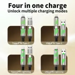 4-in-1 USB Charging Cable mFish fast charging MAX 240W ⚡