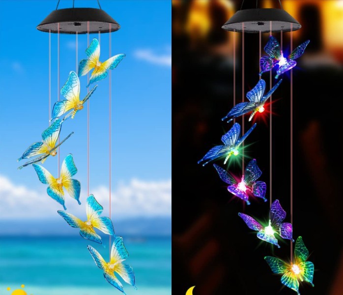 🦋 Enhance Your Garden✨Creative Bird Design Solar Wind Chimes