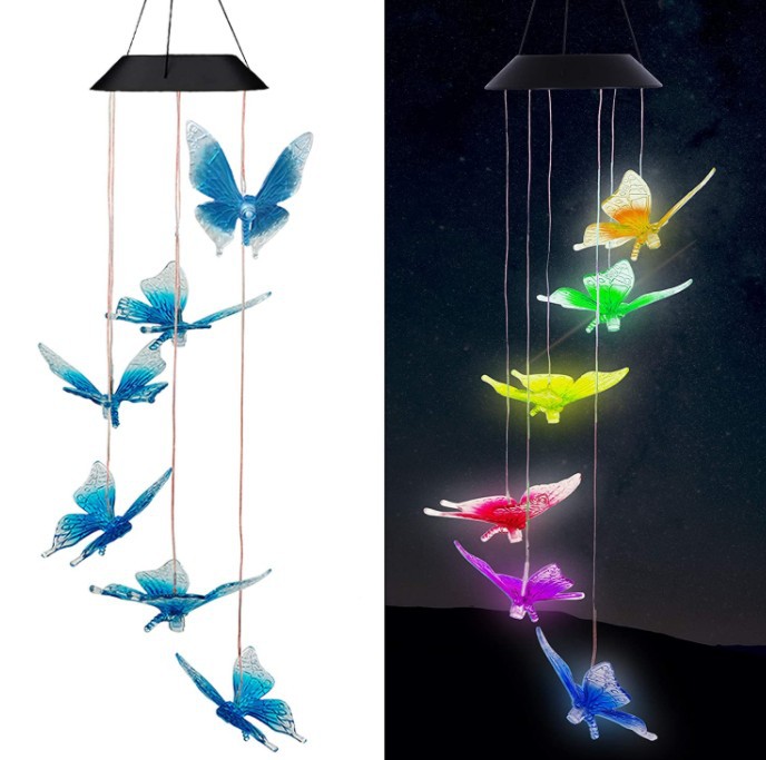 🦋 Enhance Your Garden✨Creative Bird Design Solar Wind Chimes