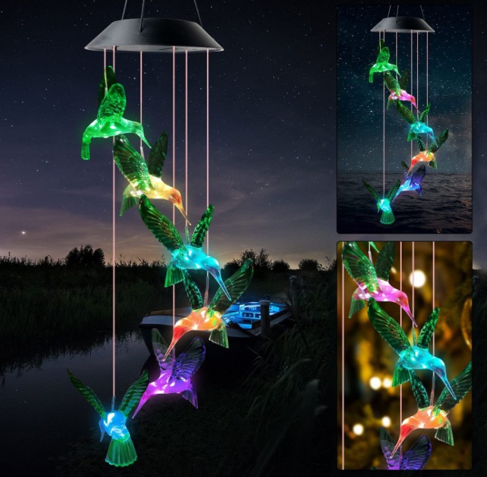 🦋 Enhance Your Garden✨Creative Bird Design Solar Wind Chimes