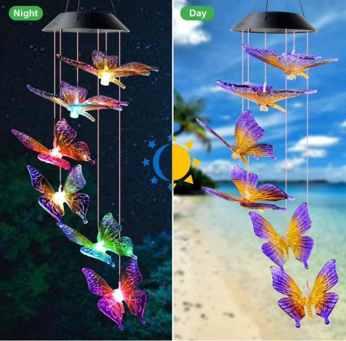 🦋 Enhance Your Garden✨Creative Bird Design Solar Wind Chimes
