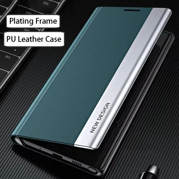 2024 The 4th Generation Side Window Magnetic Plating Bracket Flip Phone Case For Samsung Galaxy A54/A34/A24