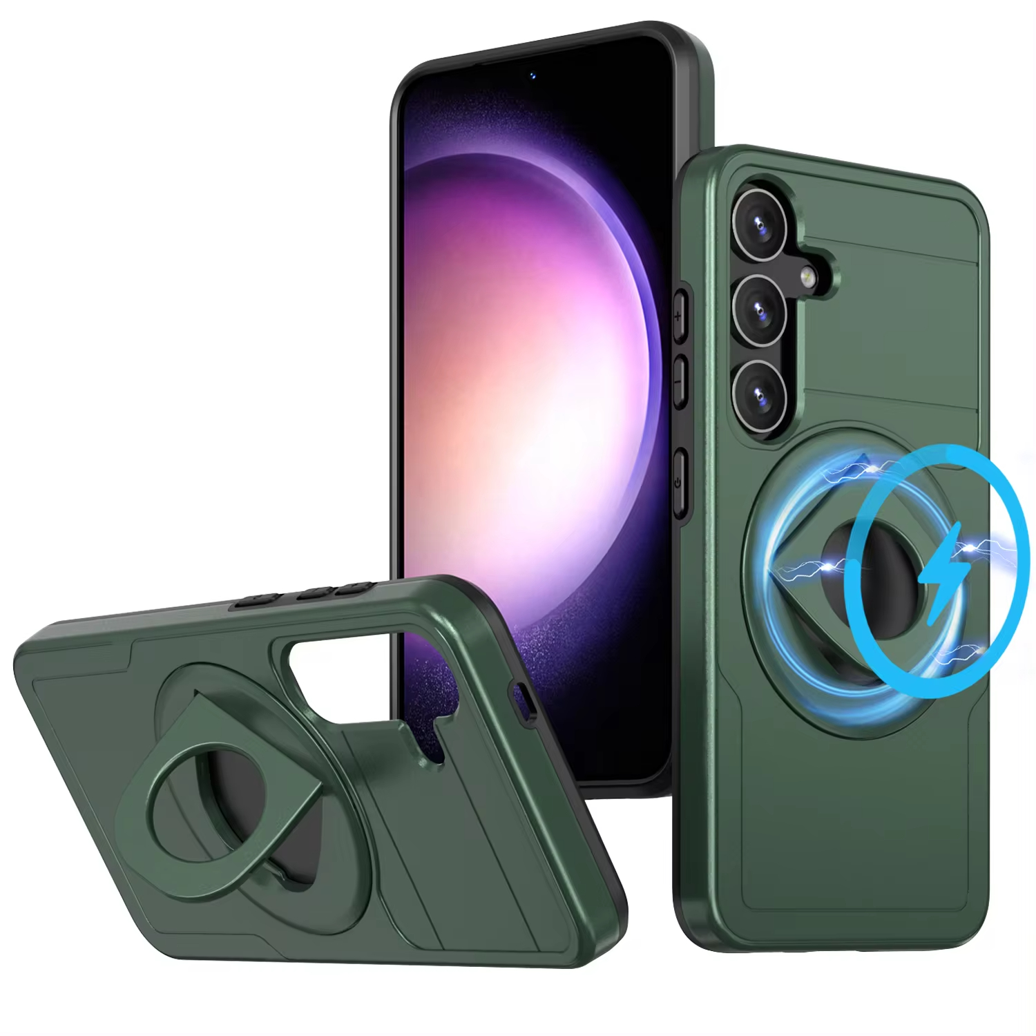 Heavy-duty Magnetic Ring Stand Armored 2-in-1 Case for Samsung Galaxy S23FE