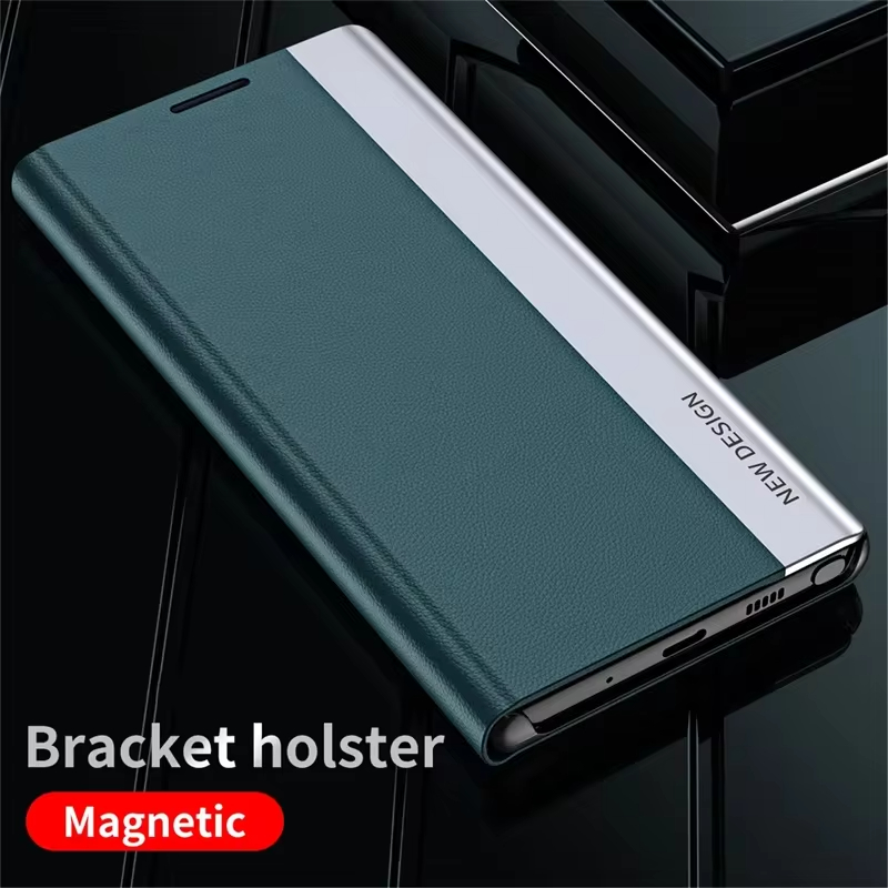 2024 The 4th Generation Side Window Magnetic Plating Bracket Flip Phone Case For Samsung Galaxy S24 Ultra