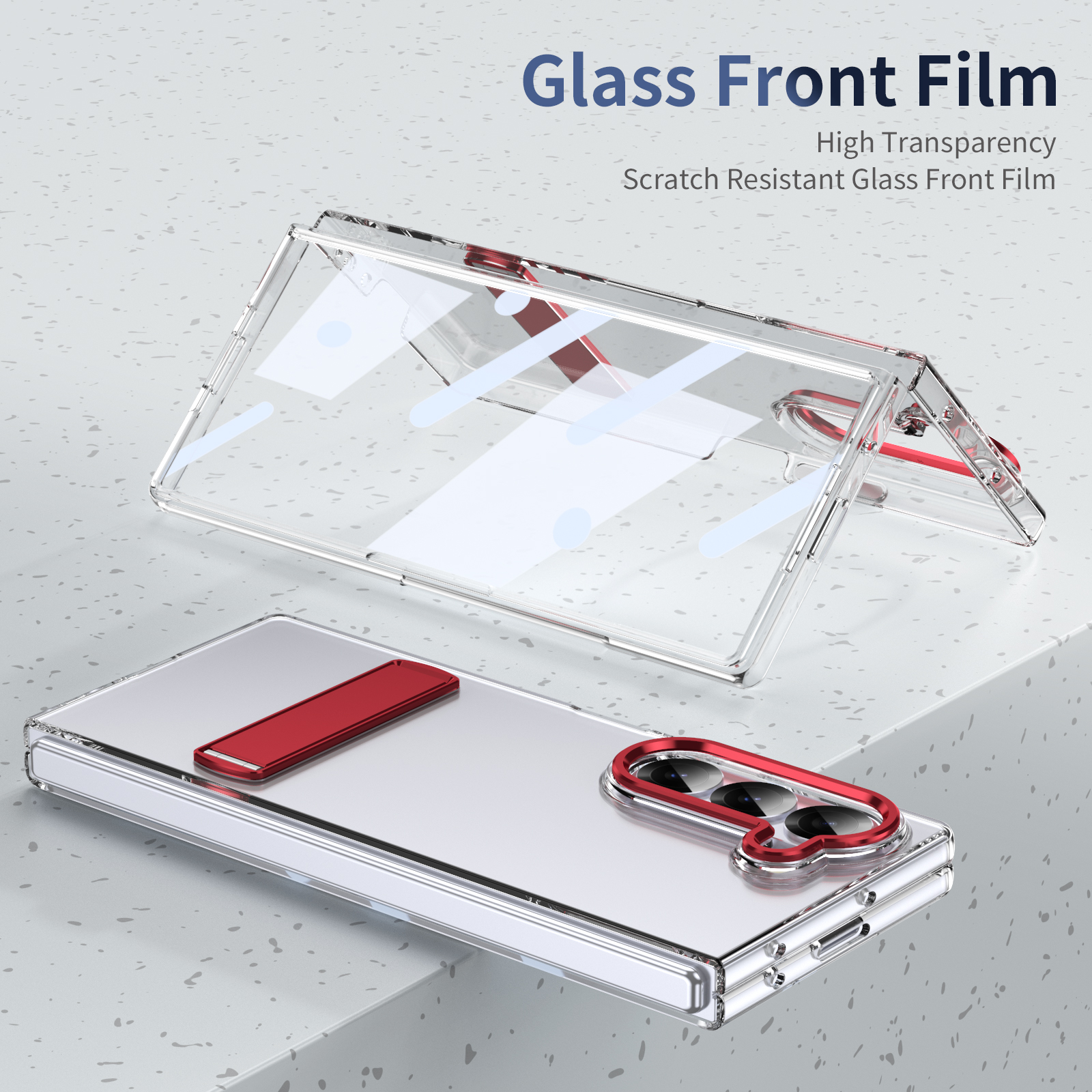 Transparent Anti Fall Case with Holder, Fits Samsung Galaxy Z Fold 6, 5, 4, 3