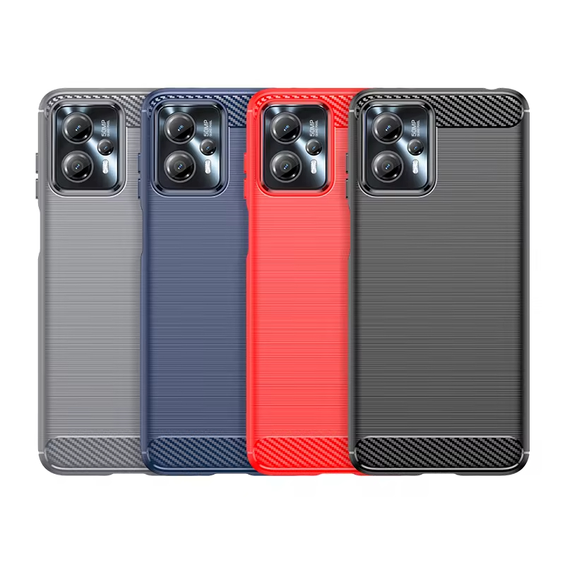 2024 Rugged Shield Carbon Fiber Bumper Silicone Shockproof Case For Moto G13/G14