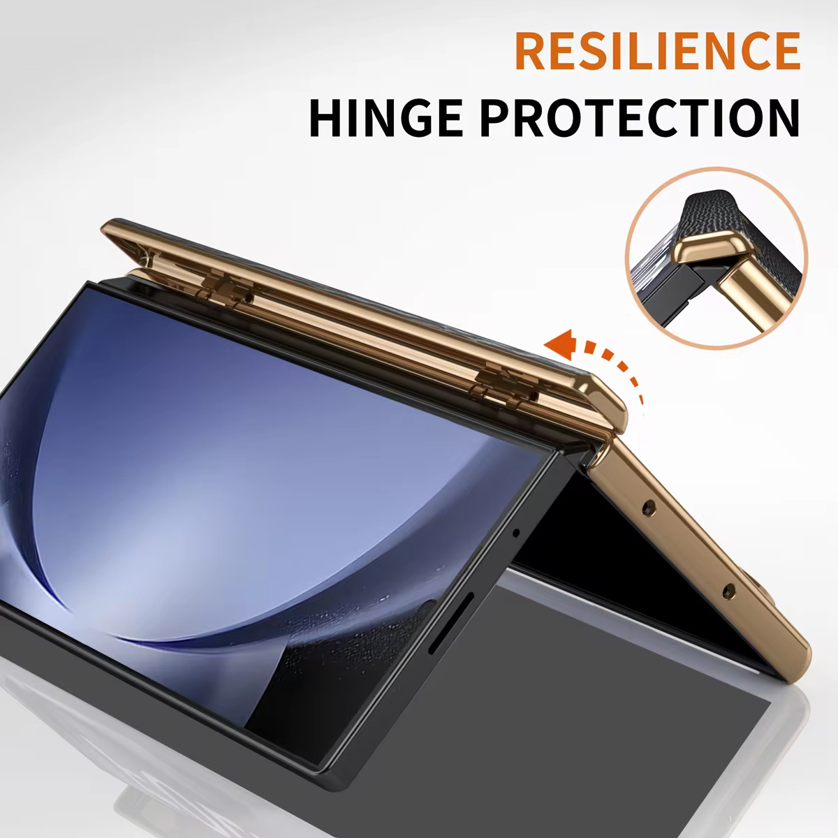Luxury Leather Electroplated Frame Hinge Protection Back Case For Samsung Galaxy Z Fold 6/5/4/3