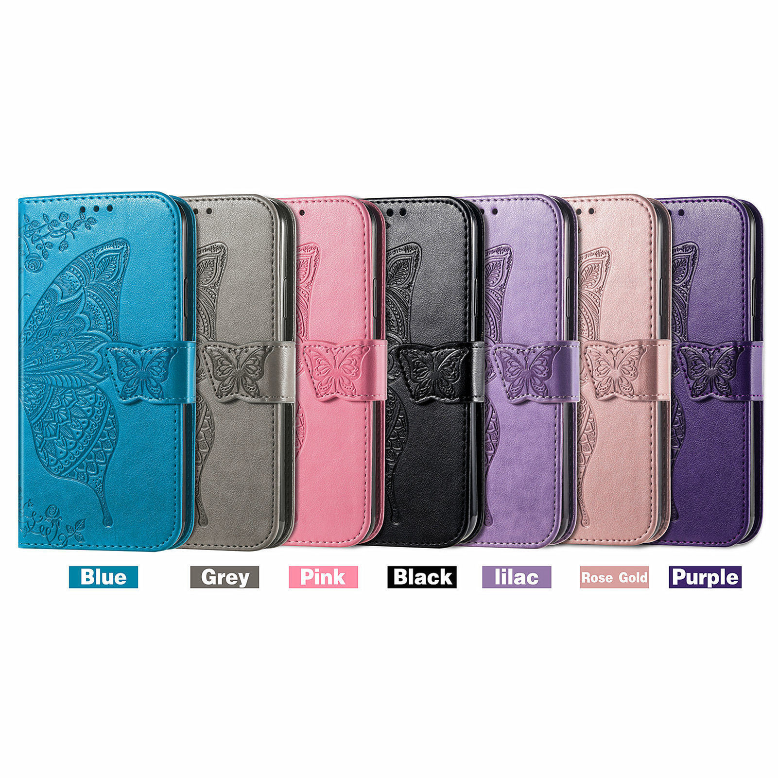 2024 Butterfly Luxury Leather Wallet Case With Card Holder For Samsung Galaxy S24 Series