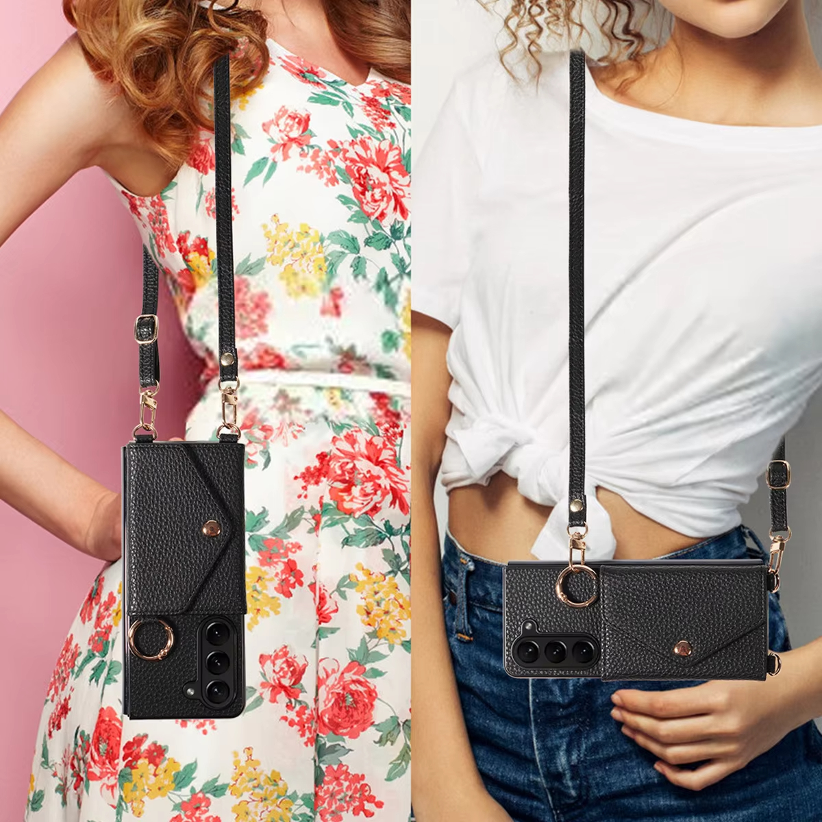 Crossbody Card Pocket Wallet Phone Case For Samsung Galaxy Z Fold 5 4 3 
