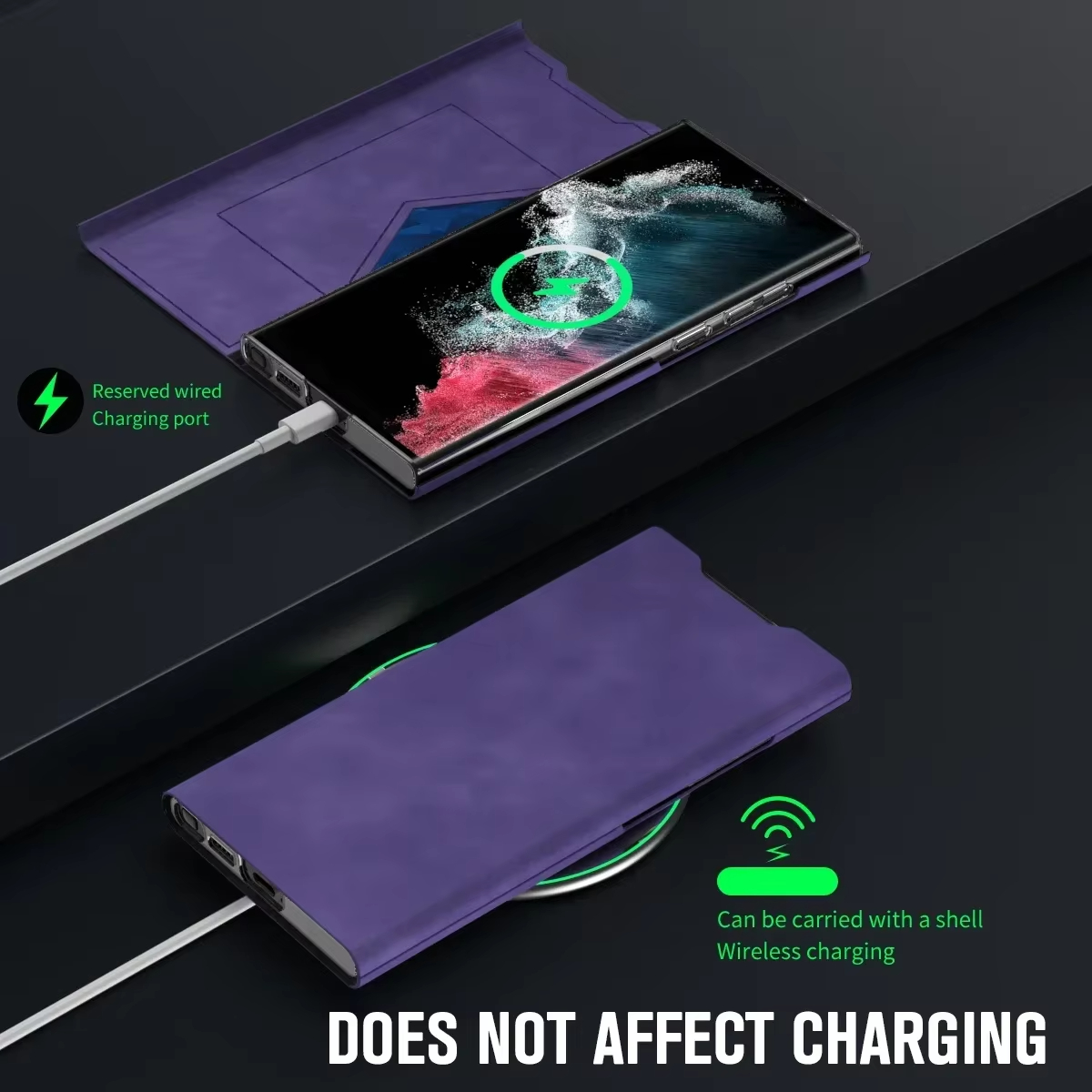 Magnetic Flip Leather Stand Card Insertion Case for Samsung Galaxy S24 S23 S22 S21 Ultra Plus