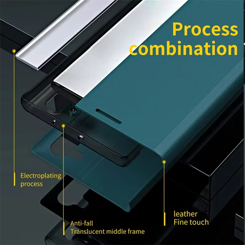 2024 The 4th Generation Side Window Magnetic Plating Bracket Flip Phone Case For Samsung Galaxy S24 Ultra