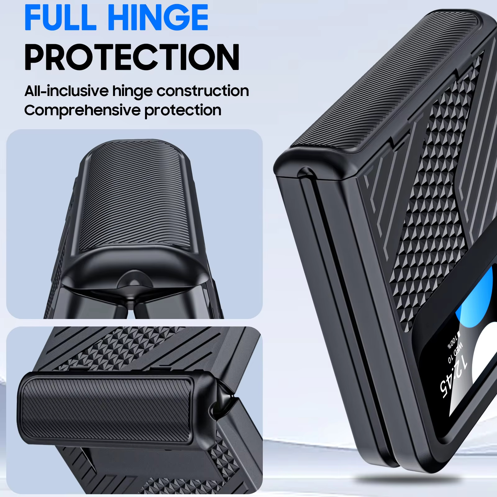 Simple Tire Texture Armor Hinge Protector HD Protective Case For Samsung Galaxy Z Flip4