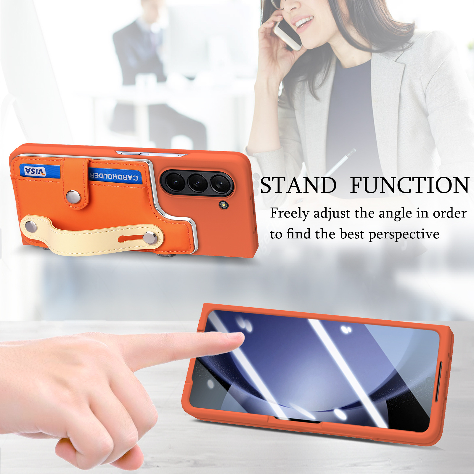 New Arrival Card Slot Wallet Case with Pen Holder & Screen Protector Wrist Strap Cover For Samsung Galaxy Z Fold 6 5 