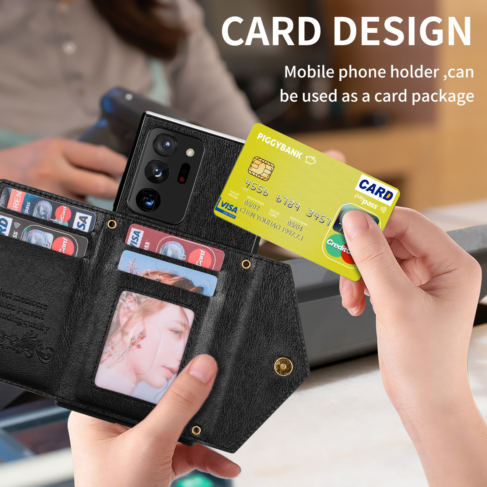 Long Lanyard Zipper Wallet Phone Case For Samsung Galaxy Note20/Note20 Ultra
