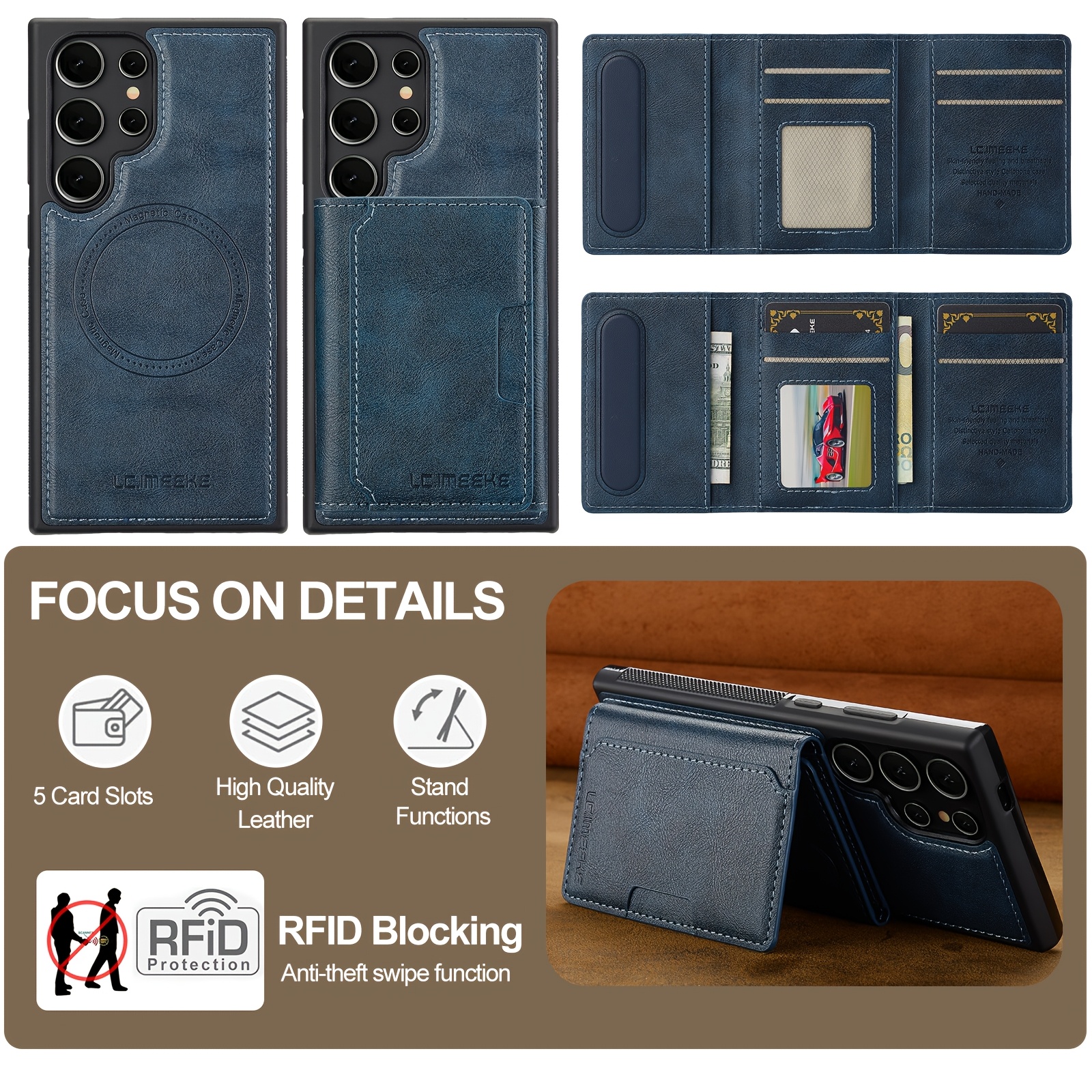 2-In-1 Detachable Magnetic Wallet Case For Samsung Galaxy S25, S24, S23, S22, S21 Ultra Plus, And S20 FE