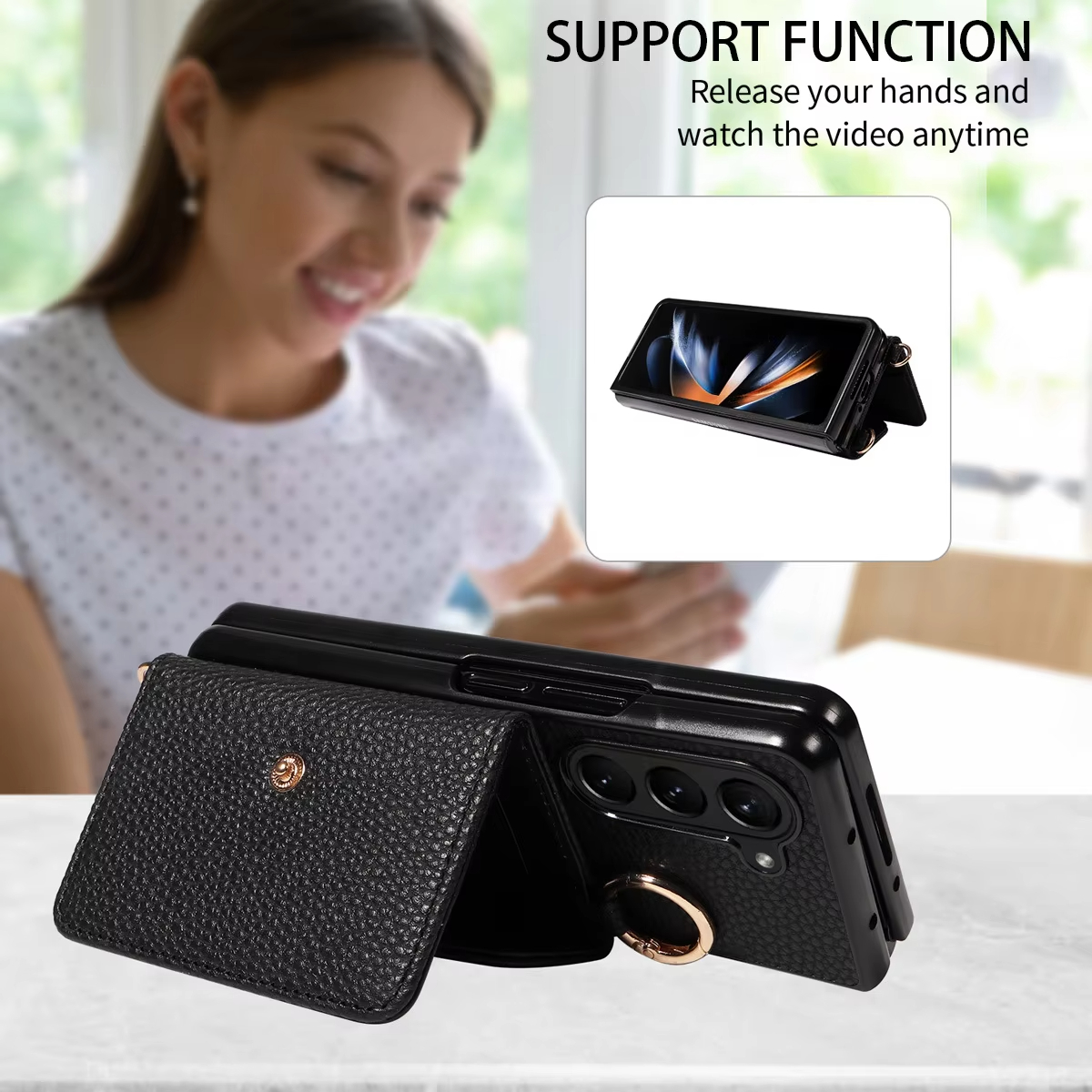 Crossbody Card Pocket Wallet Phone Case For Samsung Galaxy Z Fold 5 4 3 