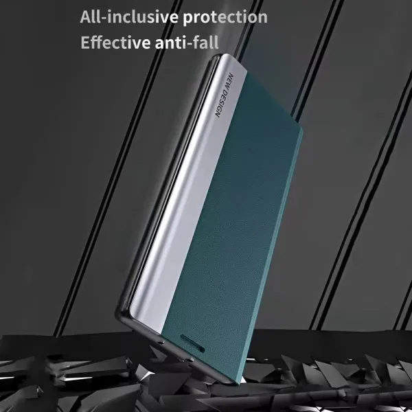 2024 The 4th Generation Side Window Magnetic Plating Bracket Flip Phone Case For Samsung Galaxy A54/A34/A24