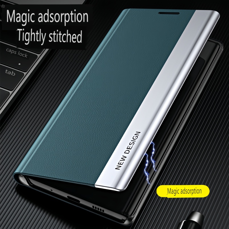 Luxury Flip Leather Invisible Plating Bracket Phone Case For iPhone 16 Series