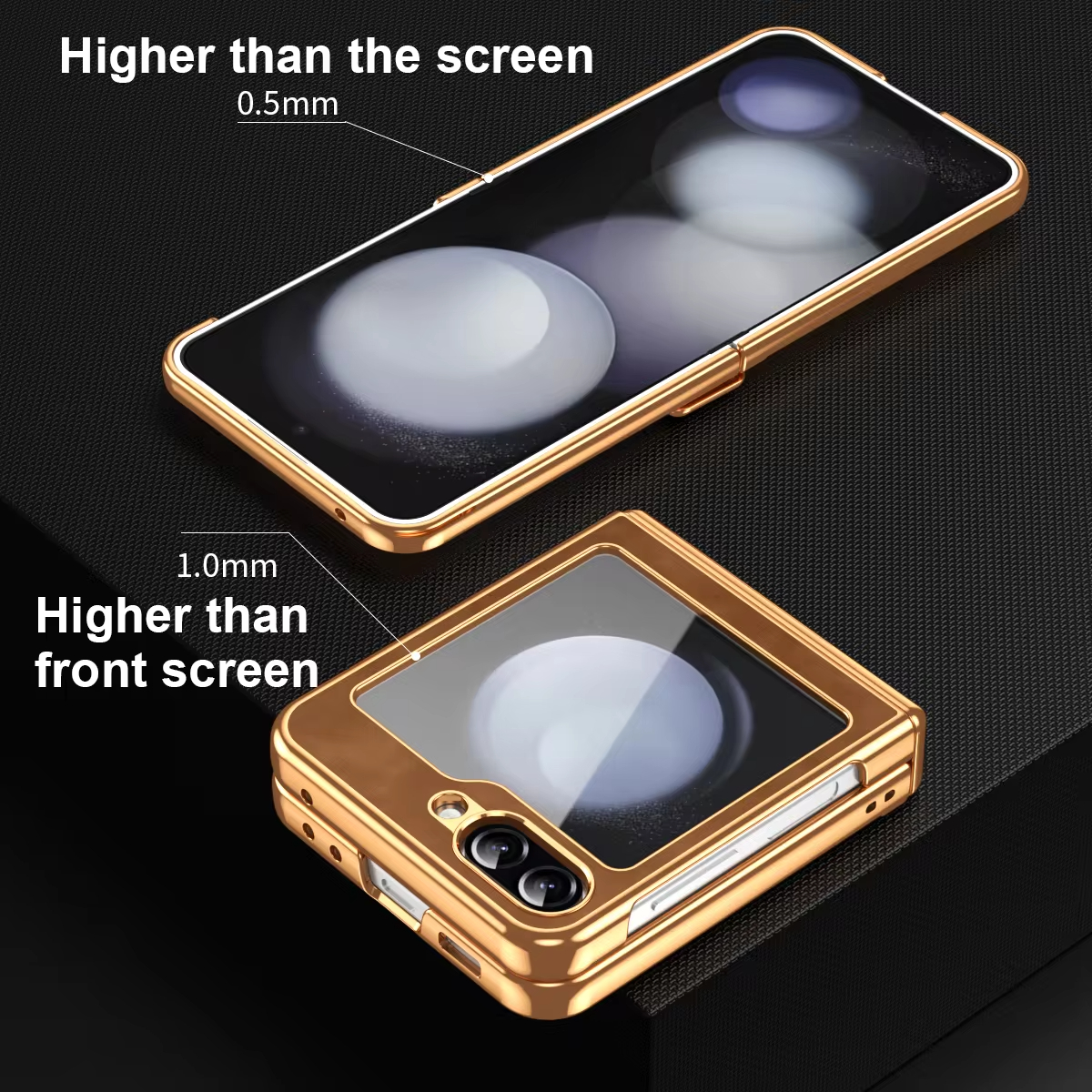  Luxury Leather Electroplated All-inclusive Folding Hinge Shockproof Case For Samsung Galaxy Z Flip 5 4 3