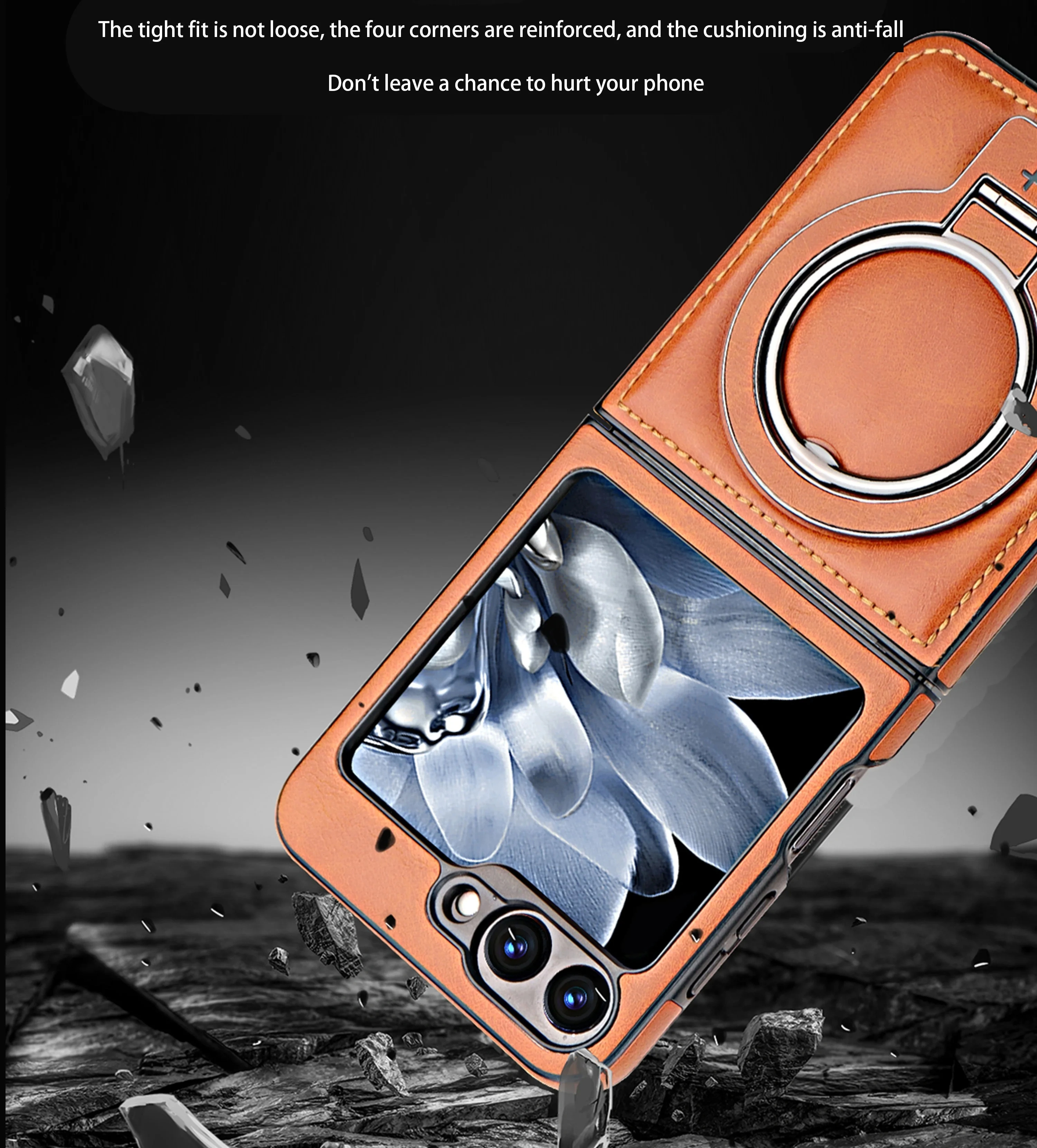 Shockproof Business  Leather Case With Ring Bracket Buckle For Samsung Galaxy Z Flip 6 5 