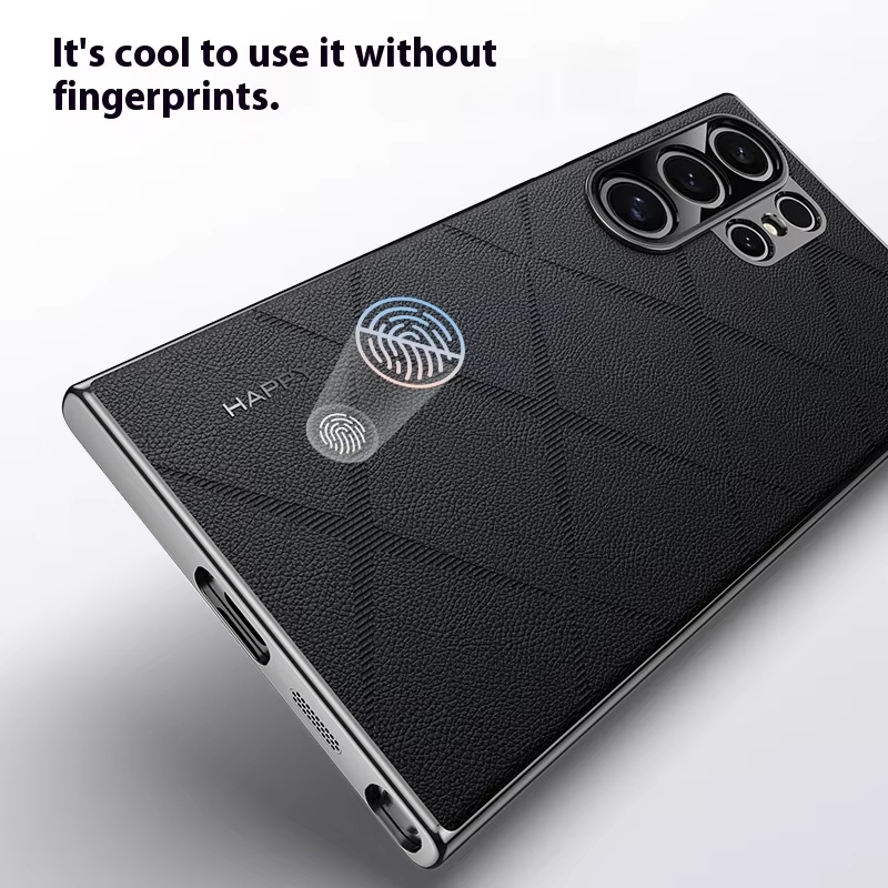 Luxury Plating Genuine Leather Ultra-thin Phone Case For Samsung Galaxy S24 Ultra Plus 