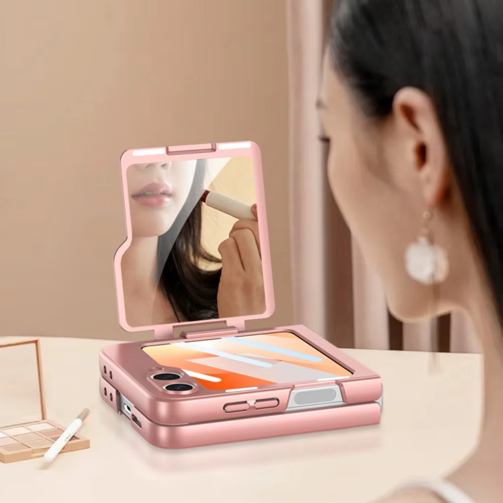 Ring Holder Phone Case With Back Screen Protective Mirror For Samsung Galaxy Z Flip 6/5