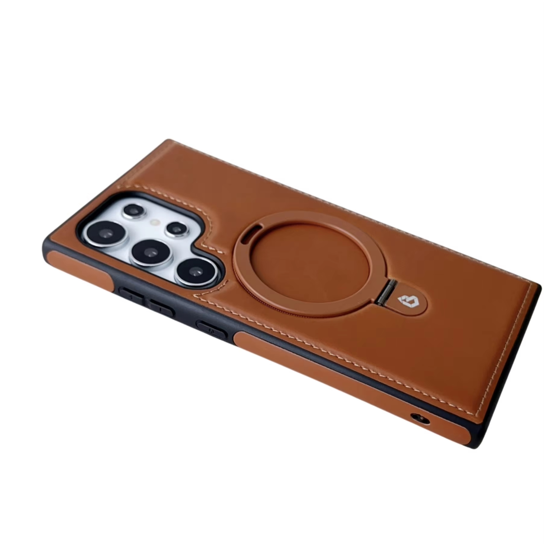 Luxury Business PU Leather Magnetic Ring Stand Phone Case For Samsung Galaxy S24 Ultra S23 Plus S22 