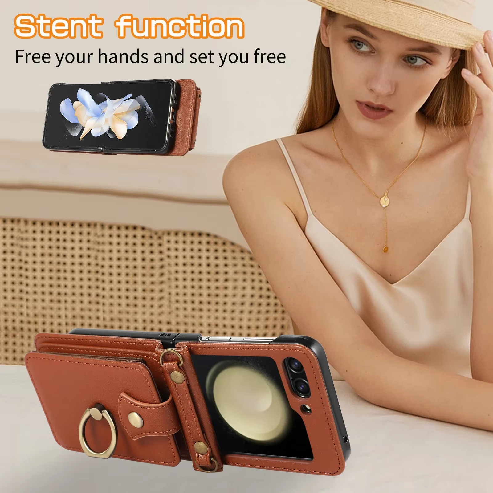 Crossbody Leather Cards Slot Wallet Bag Case For Samsung Galaxy Z Flip 6 5 4 3