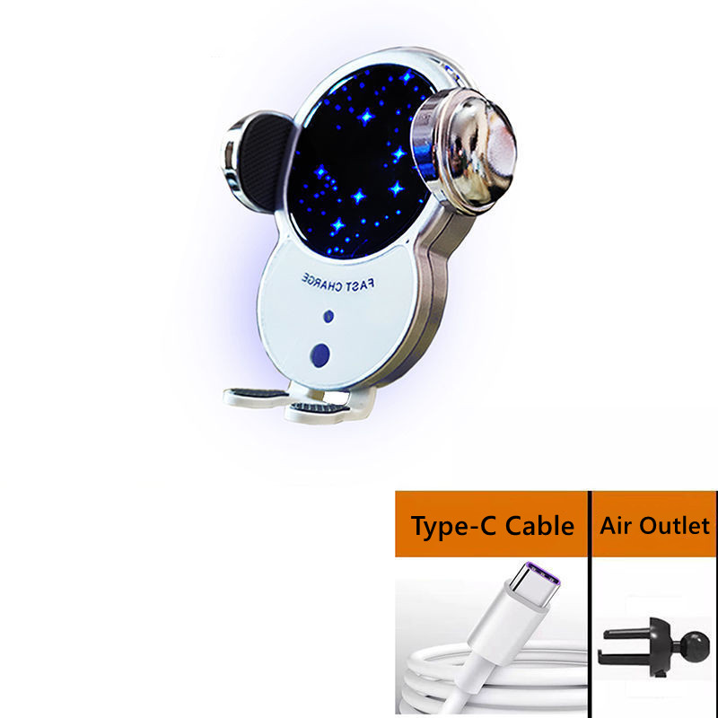 Wireless Car Charger, 15W Fast Auto Clamping Car Charger Phone Holder
