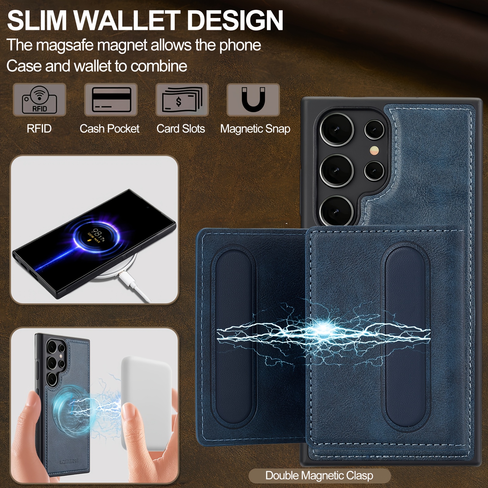 2-In-1 Detachable Magnetic Wallet Case For Samsung Galaxy S25, S24, S23, S22, S21 Ultra Plus, And S20 FE