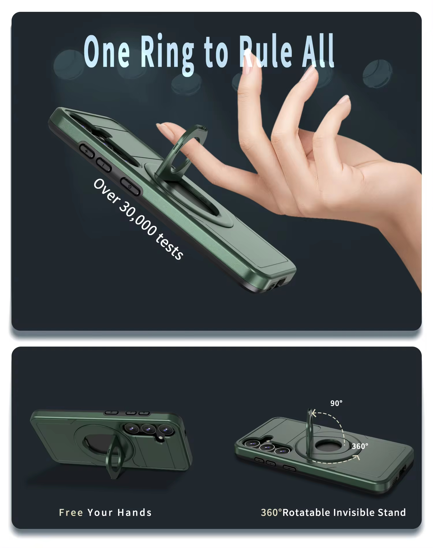 Heavy-duty Magnetic Ring Stand Armored 2-in-1 Case for Samsung Galaxy S23FE