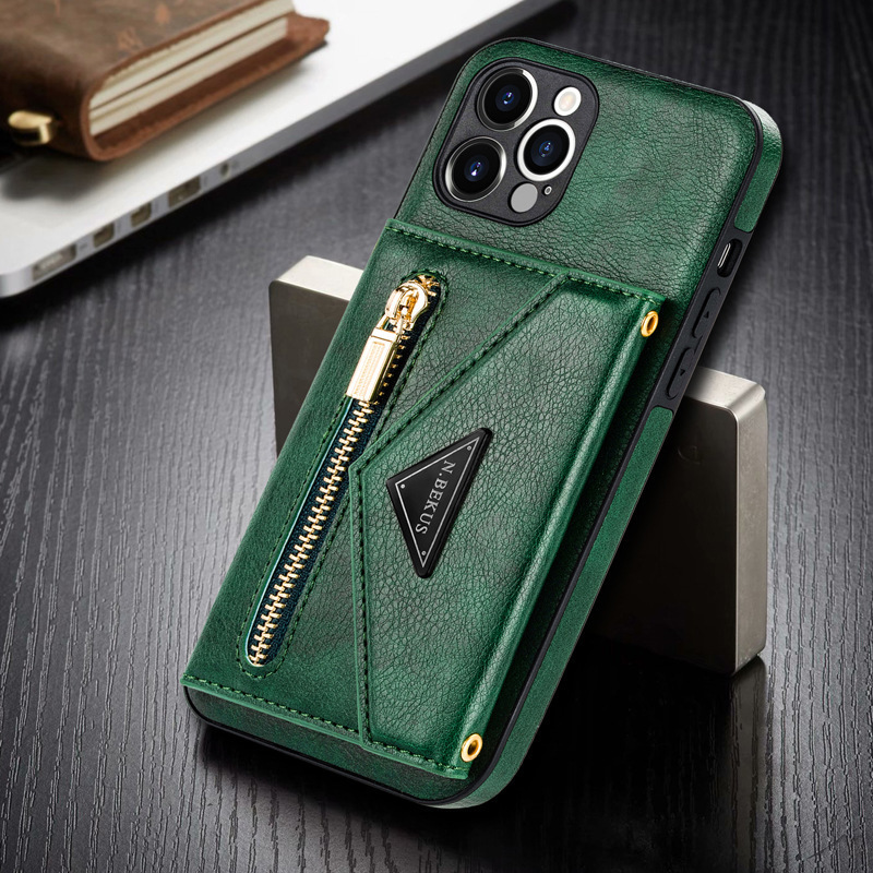 Crossbody Zipper Cards Slot Wallet Leather Case For iPhone 11-15 Series