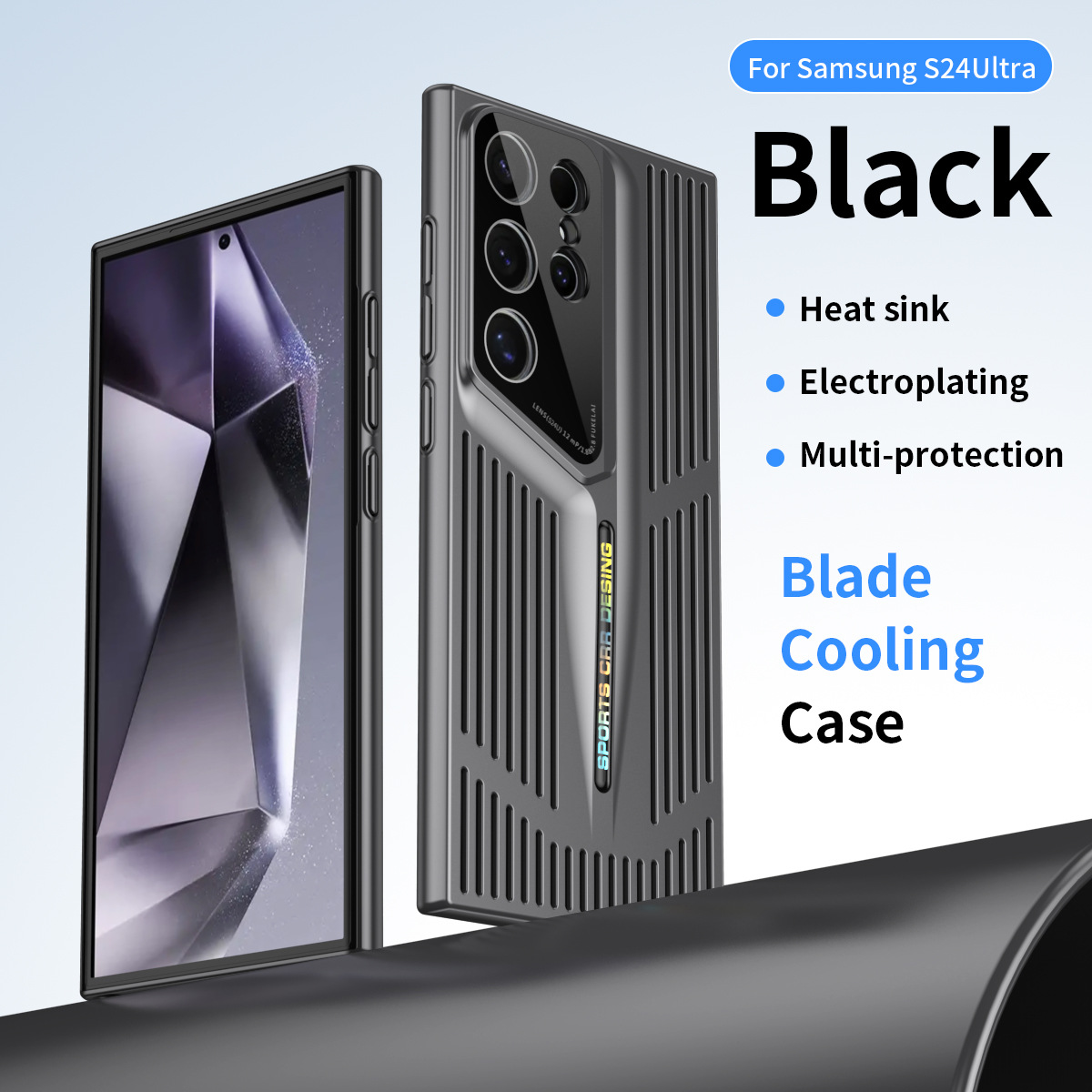 Blade Cooling Heat Dissipated Electroplated Case For Samsung Galaxy S24 S23 S22 Series