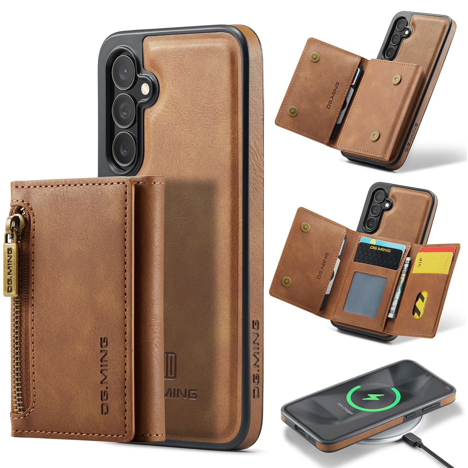 2 In 1 Detachable Magnetic Leather Wallet Phone Case For Samsung Galaxy S23/S24 FE
