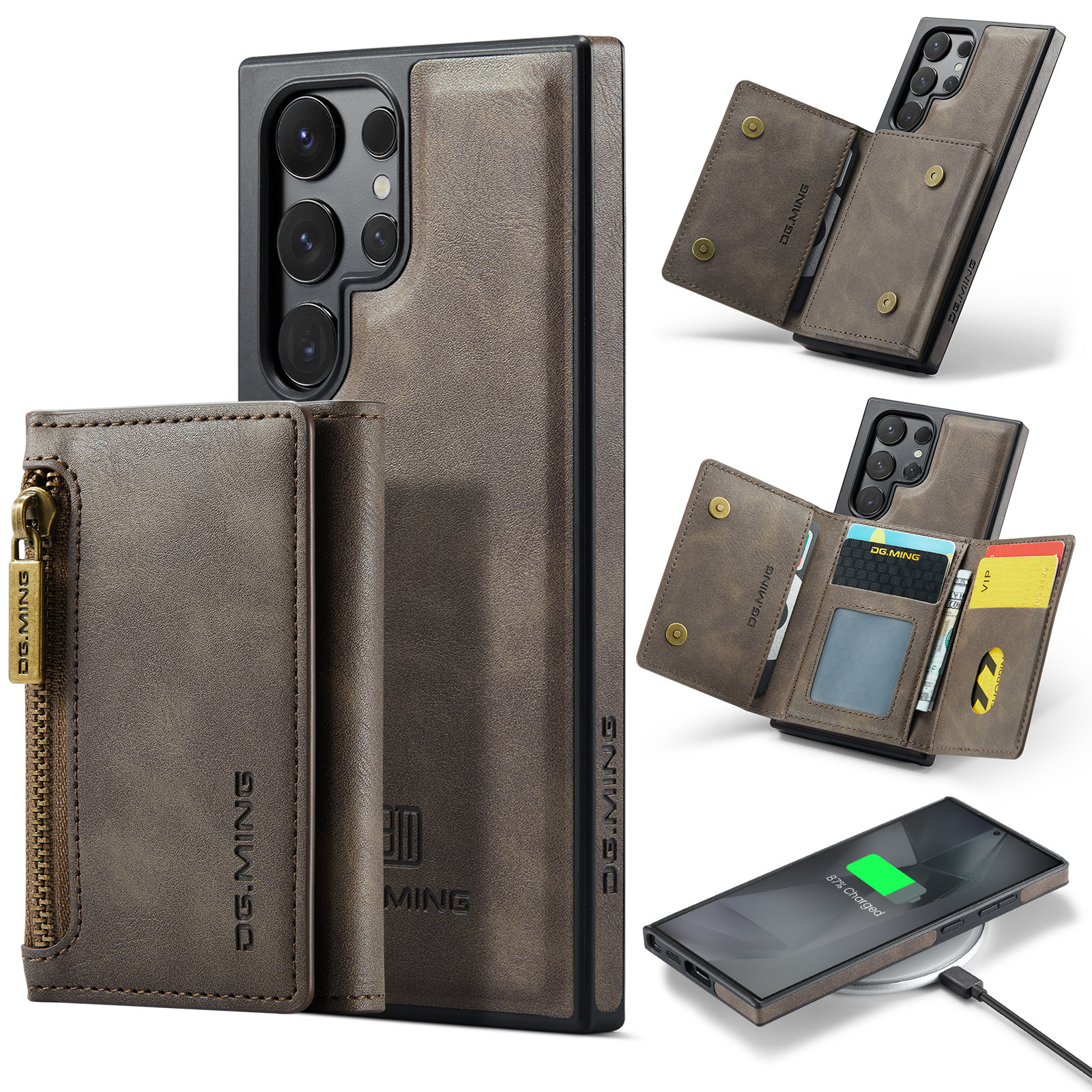 2 In 1 Detachable Magnetic Leather Wallet Phone Case For Samsung Galaxy S24/S23 Series