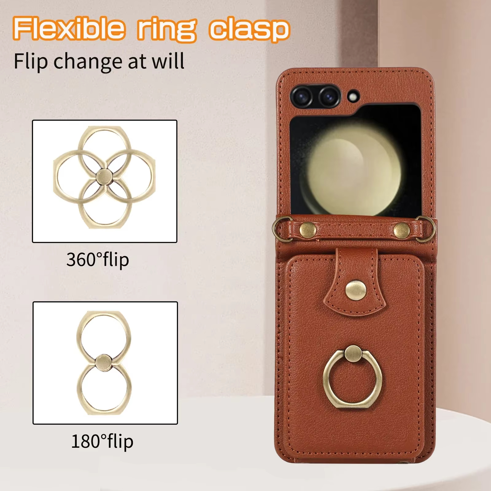 Crossbody Leather Cards Slot Wallet Bag Case For Samsung Galaxy Z Flip 6 5 4 3