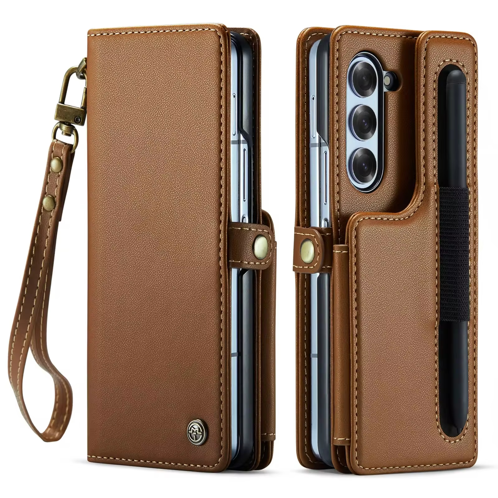 Retro Vintage Luxury Leather Case With Card Slots S-pen Holder For Samsung Galaxy Z Fold Series