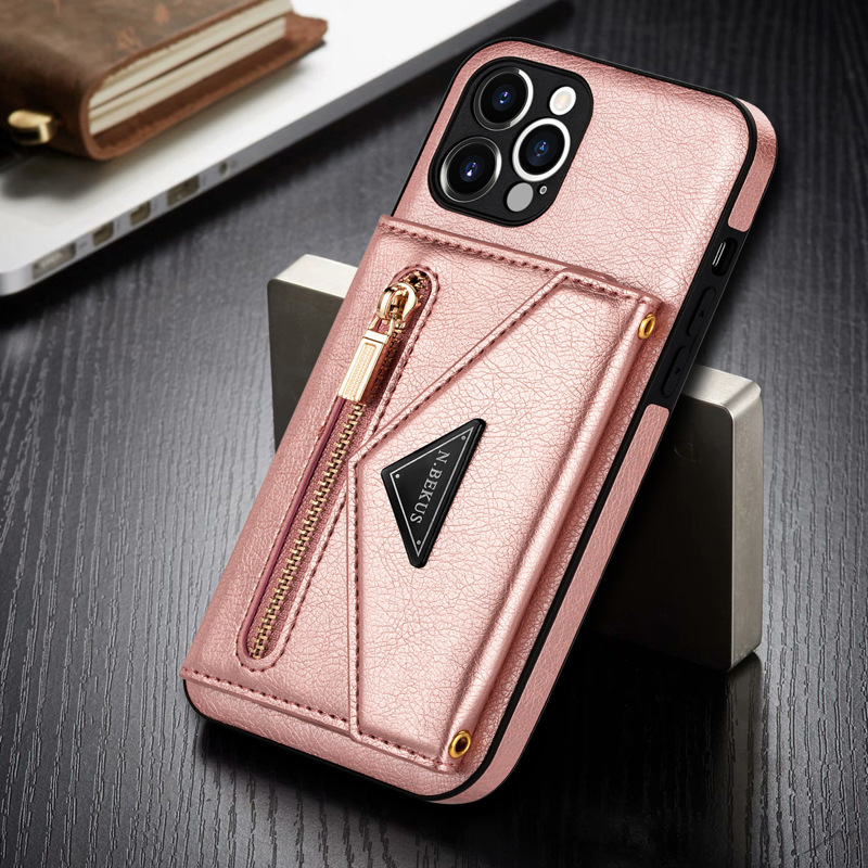 Crossbody Zipper Cards Slot Wallet Leather Case For iPhone 11-15 Series