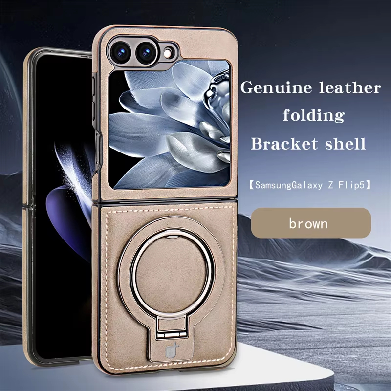 Shockproof Business  Leather Case With Ring Bracket Buckle For Samsung Galaxy Z Flip 6 5 