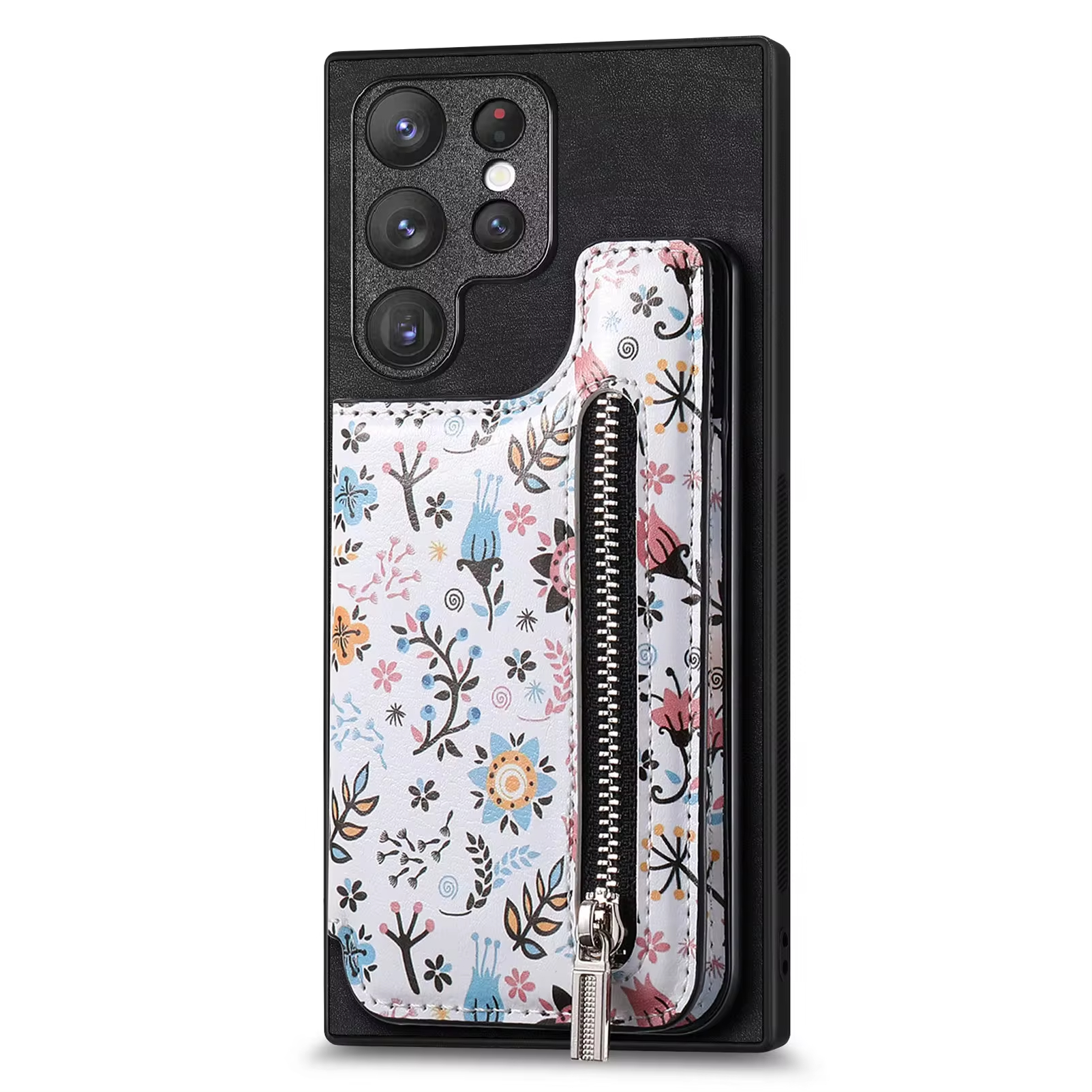 Vintage Zipper Cards Solt Wallet Leather Case for Samsung Galaxy S24 Series