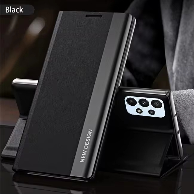 2024 The 4th Generation Side Window Magnetic Plating Bracket Flip Phone Case For Samsung Galaxy A32/A52/A72