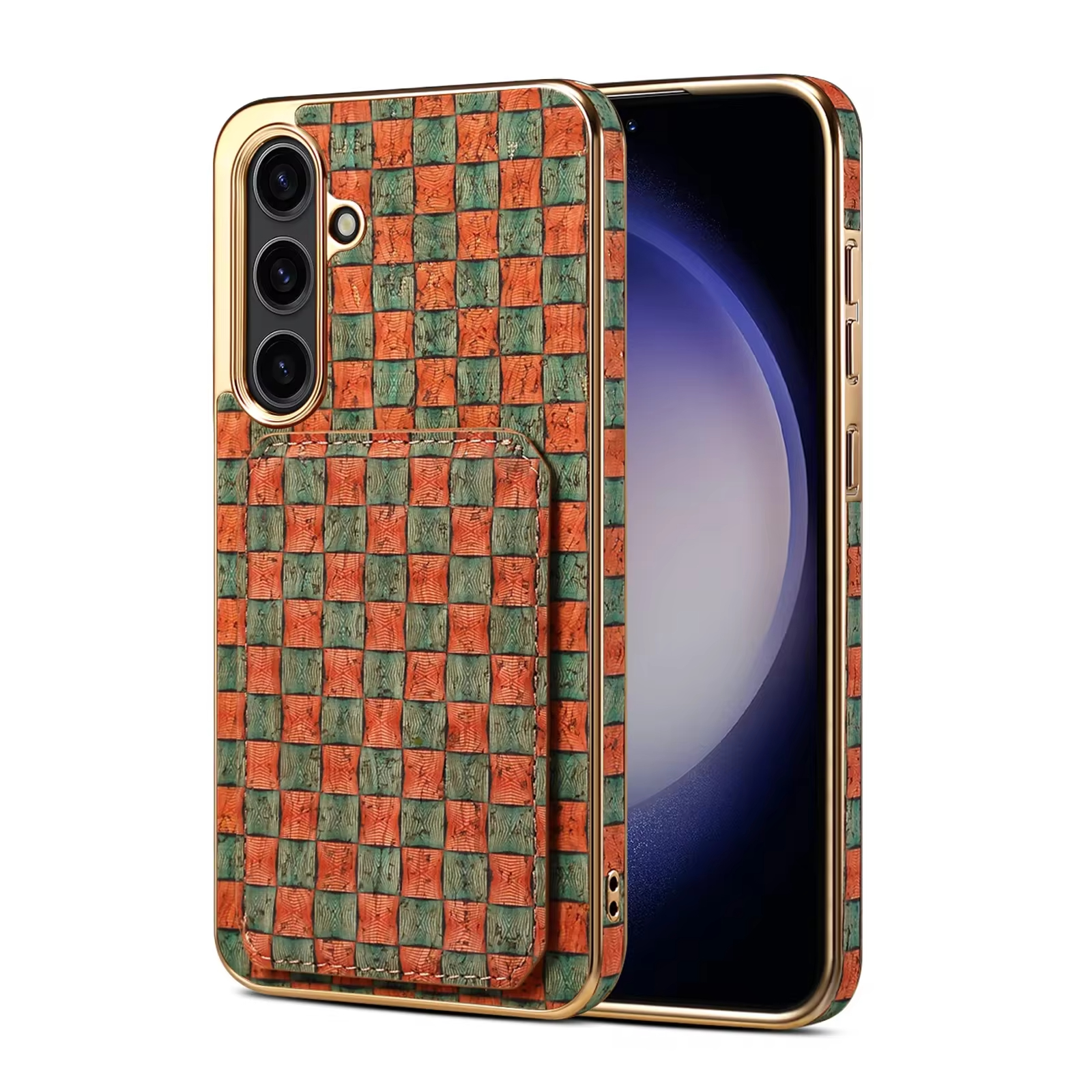 Electroplated Frame Protective Leather Case for Samsung Galaxy S24/S23 Series