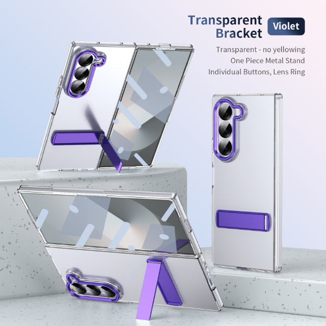Transparent Anti Fall Case with Holder, Fits Samsung Galaxy Z Fold 6, 5, 4, 3