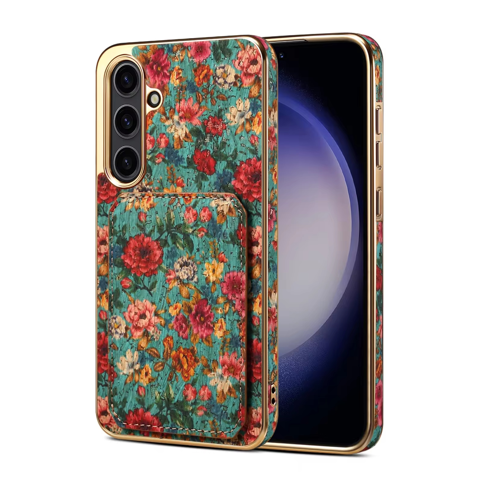 Electroplated Frame Protective Leather Case for Samsung Galaxy S24/S23 Series