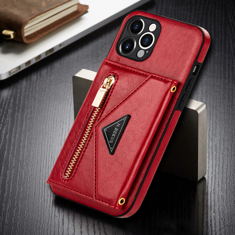 Crossbody Zipper Cards Slot Wallet Leather Case For iPhone 11-15 Series